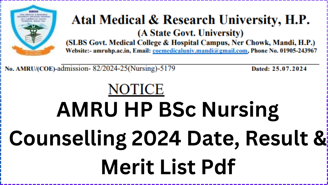 AMRU HP BSc Nursing Counselling 2024 Date